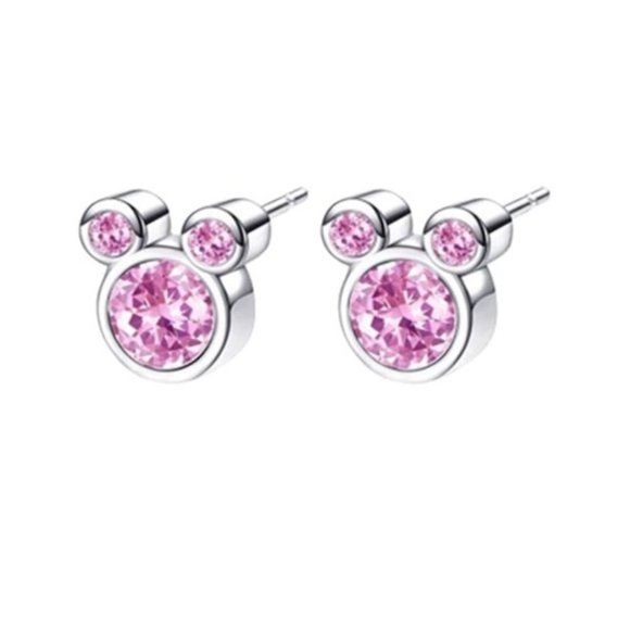 Mickey Mouse Pink Ice Earrings - Picture 2 of 2